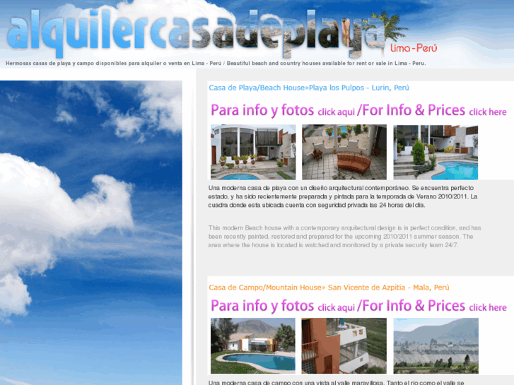 www.alquilercasadeplayalimaperu.com