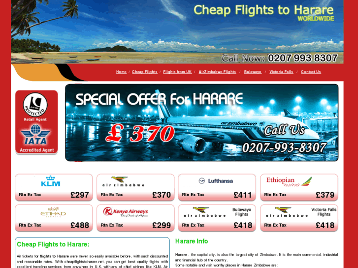 www.cheapflightstoharare.net