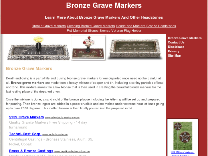 www.bronzegravemarkers.org