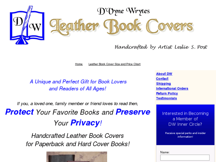 www.dwleatherbookcovers.com