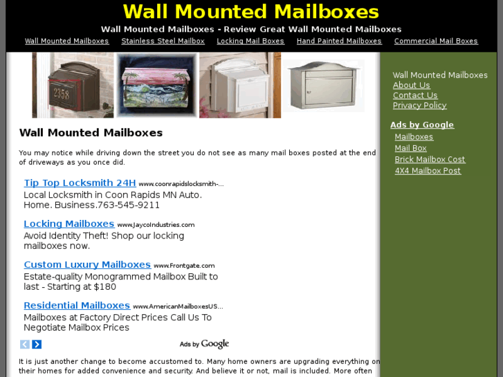 www.wallmountedmailboxes.org
