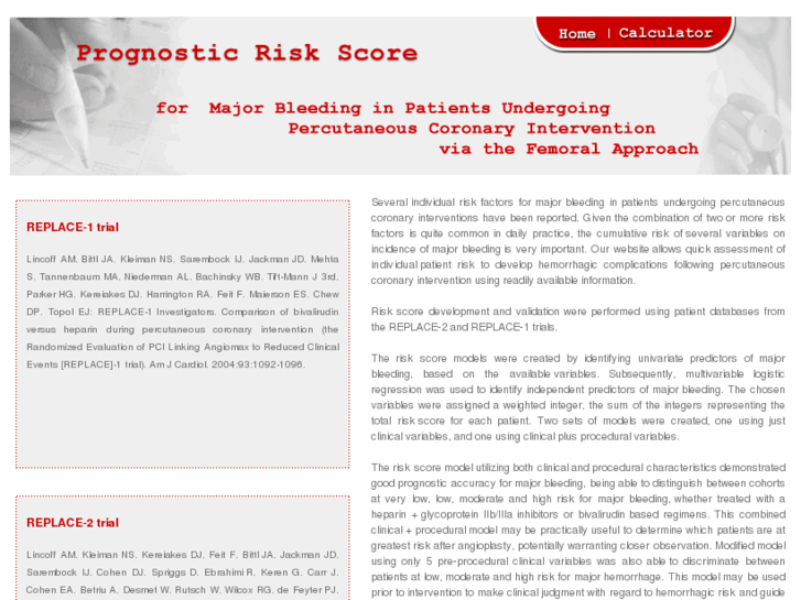 www.bleedingriskscore.org