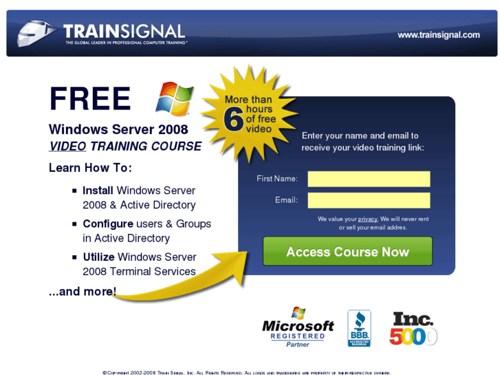 www.freeserver2008training.com