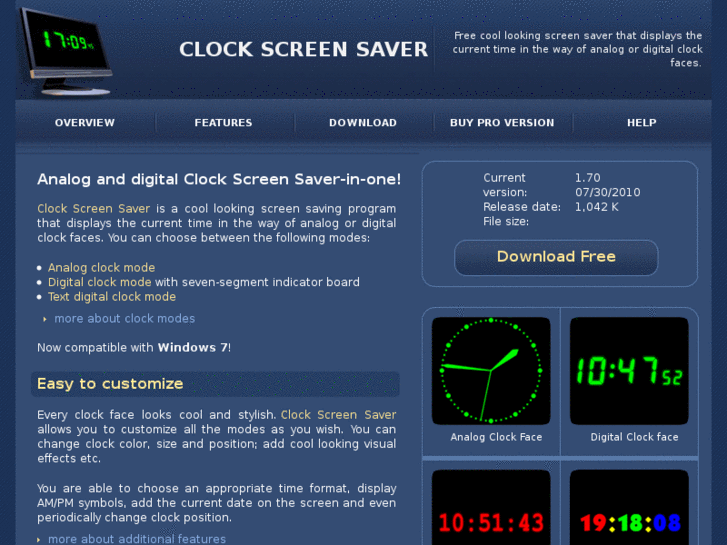 www.clock-screensaver.com