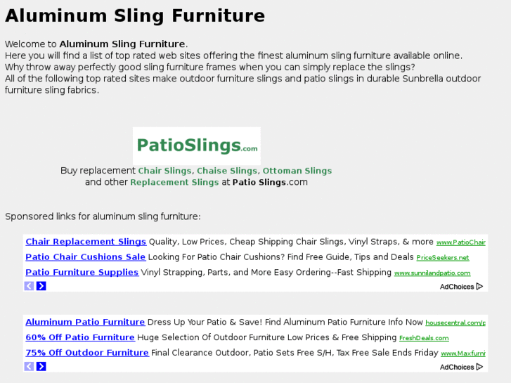 www.aluminumslingfurniture.com