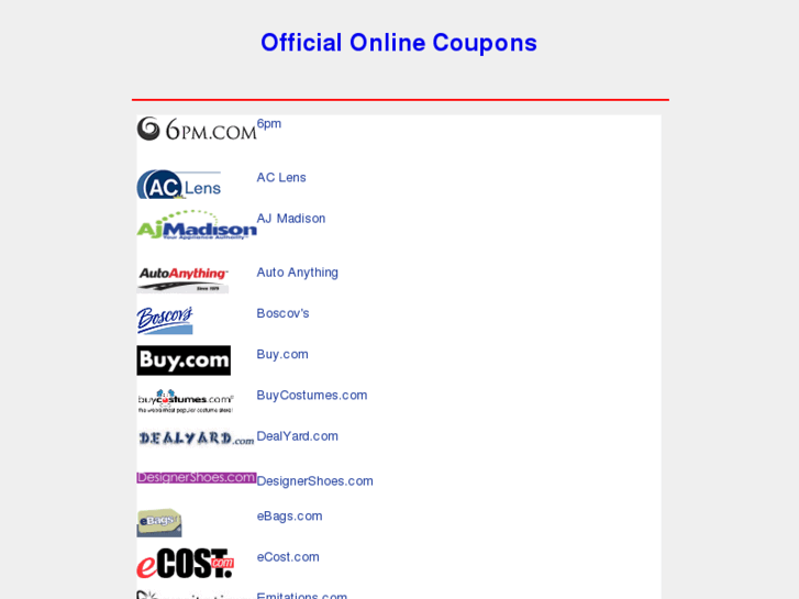 www.officialonlinecoupon.com