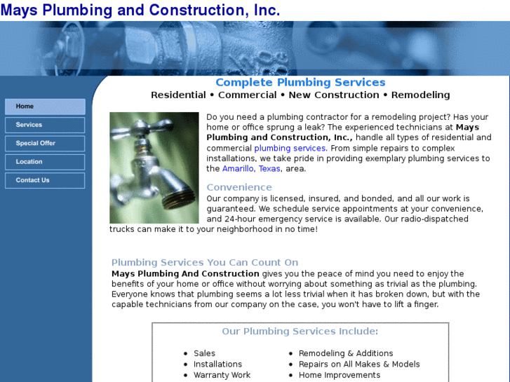 www.maysplumbingandconstruction.com