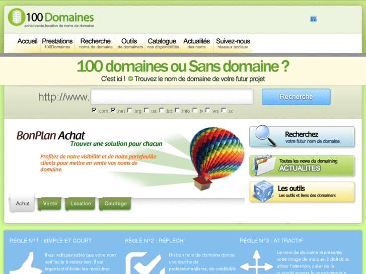 www.100domaines.com