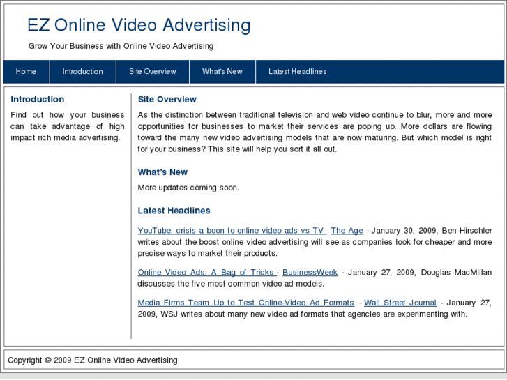 www.ezonlinevideoadvertising.com