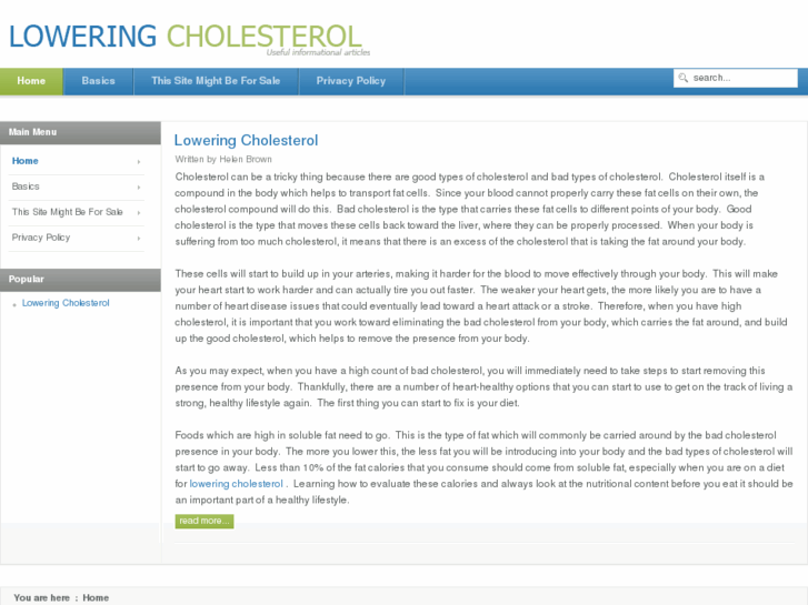 www.loweringcholesterol.org