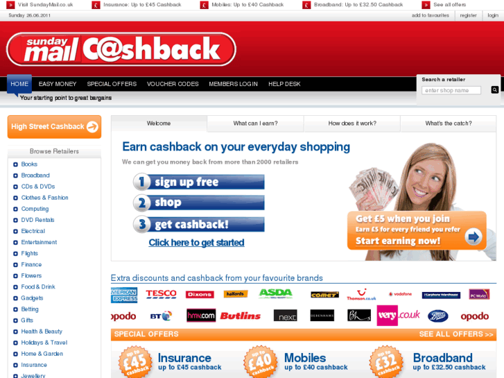 www.sundaymailcashback.co.uk