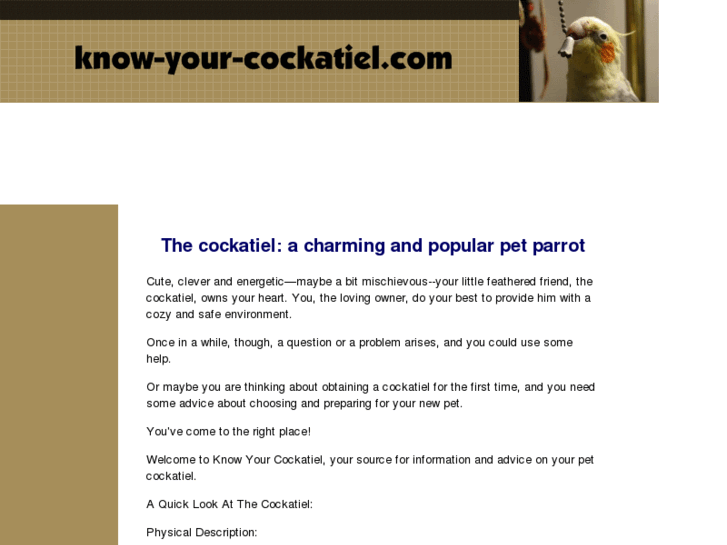 www.know-your-cockatiel.com