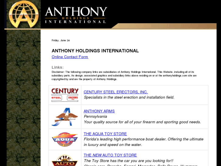 www.anthonyholdings.com