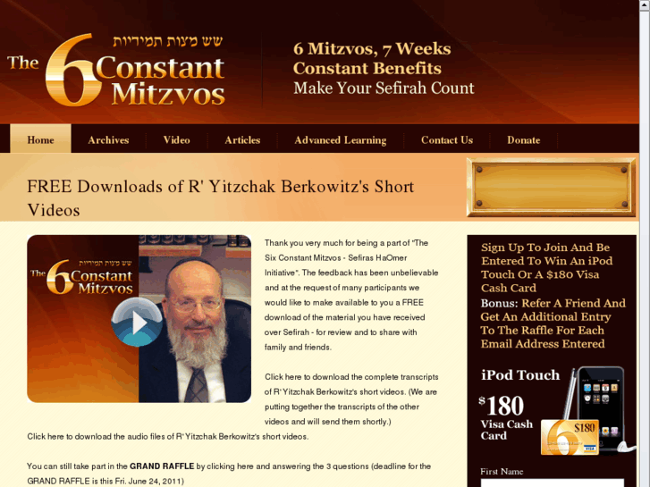 www.thesixconstantmitzvot.com