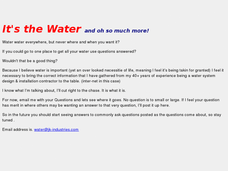 www.itsthewater.net
