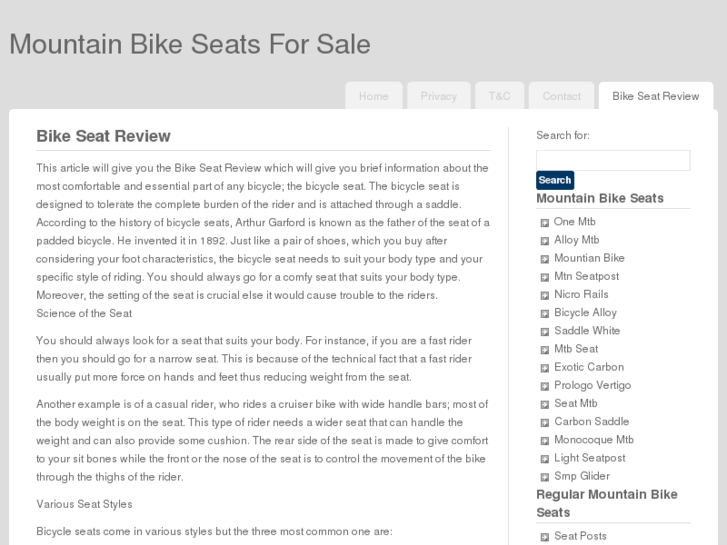 www.mountainbikeseatsforsale.com