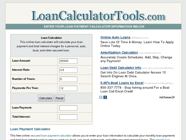 www.loancalculatortools.com