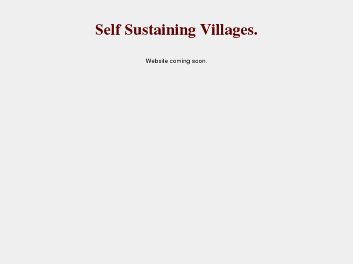 www.selfsustainingvillages.com