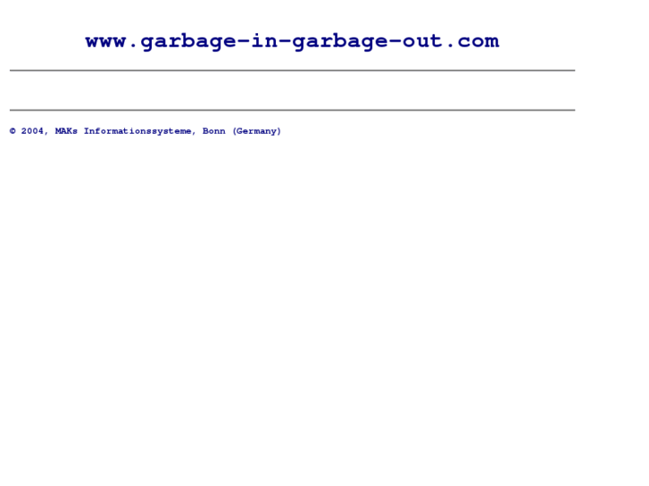 www.garbage-in-garbage-out.com