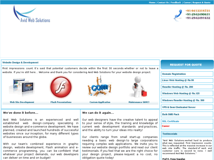 www.avidwebsolutions.in