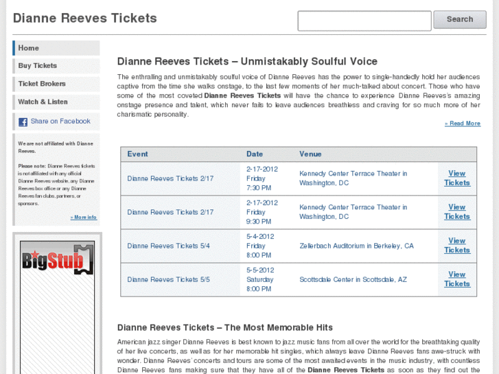 www.diannereevestickets.com