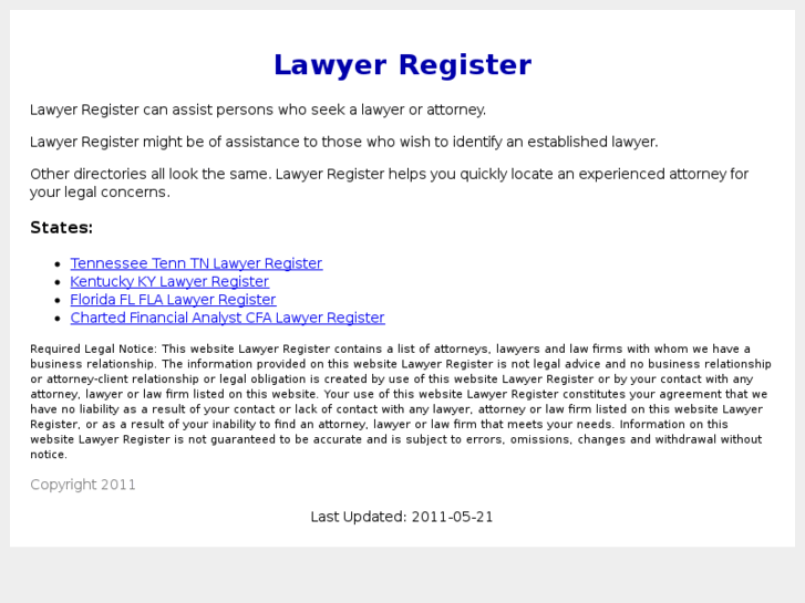 www.lawyerregister.net