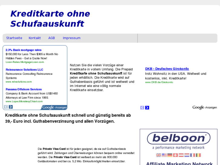 www.kreditkarte-ohne-schufaauskunft.com