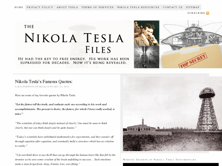 www.nikolateslafiles.com