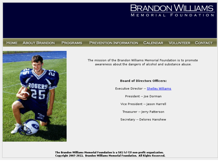 www.brandonwilliamsmemorialfoundation.org