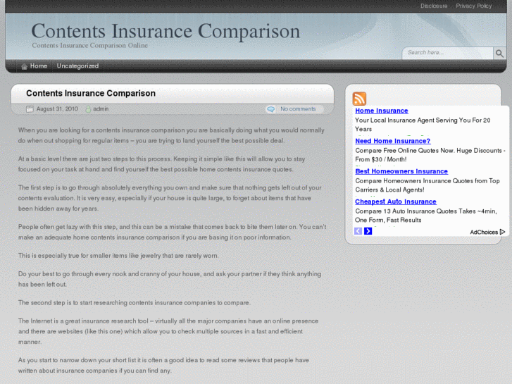 www.contentsinsurancecomparison.org