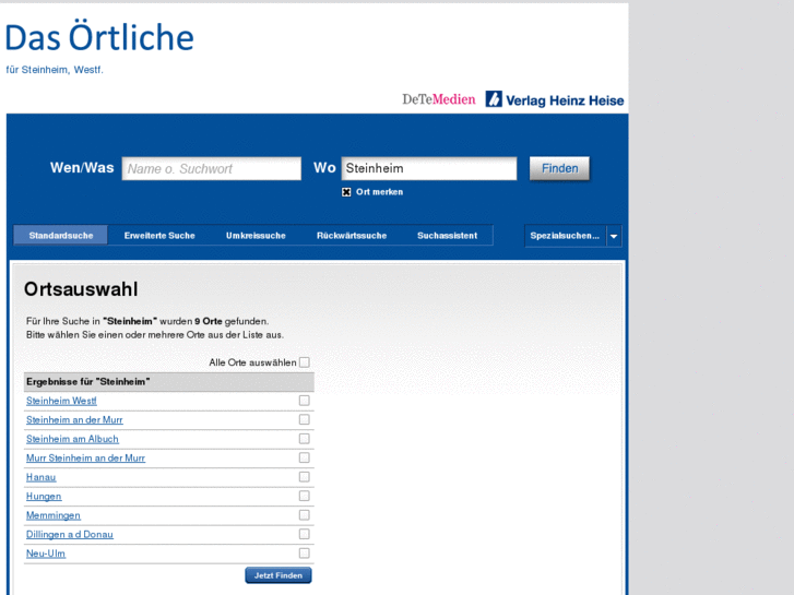 www.dasoertliche-steinheim.com