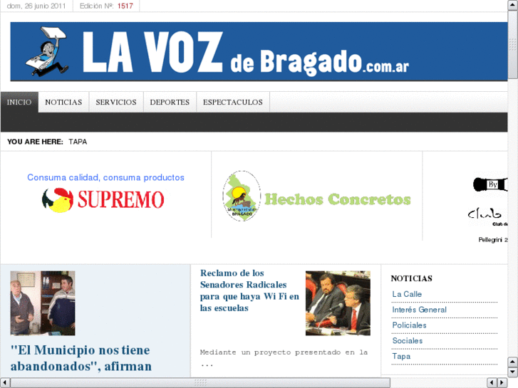 www.lavozdebragado.com.ar