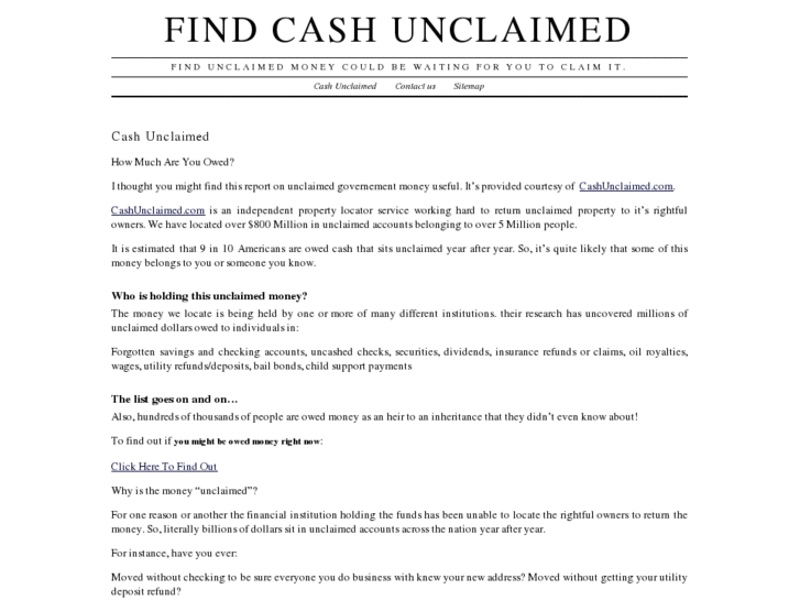 www.findcashunclaimed.com