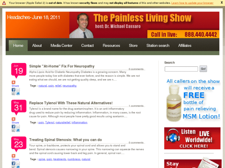 www.painlesslivingradio.com