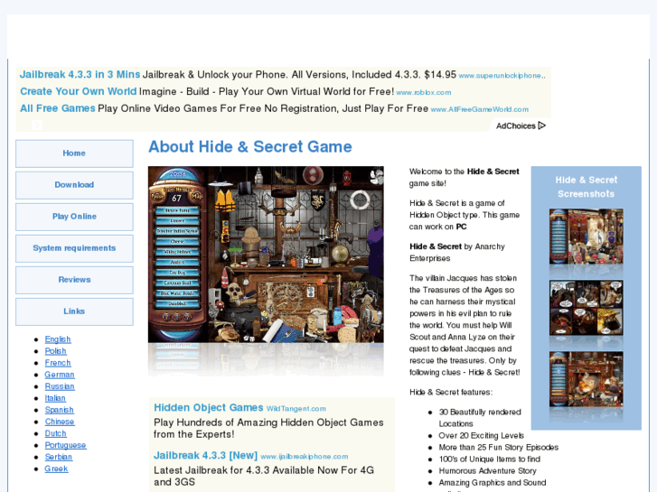 www.hideandsecretonlinegame.com