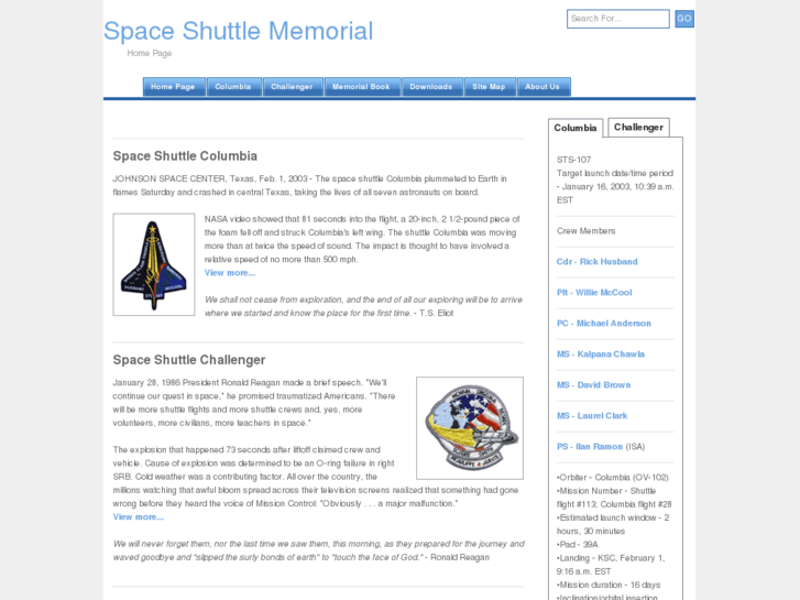 www.spaceshuttlememorial.com