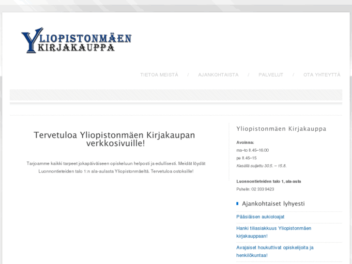 www.yliopistonmaenkirjakauppa.com