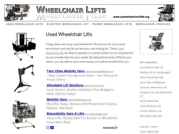 www.usedwheelchairlifts.org