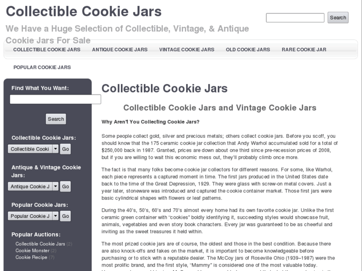 www.collectiblecookiejars.org
