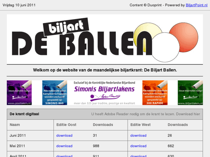 www.debiljartballen.nl