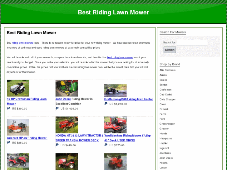 www.bestridinglawnmower.com