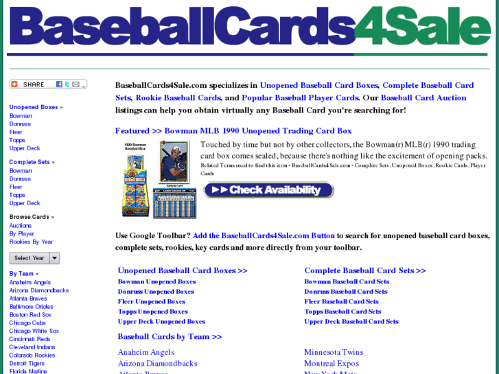 www.baseballcards4sale.com