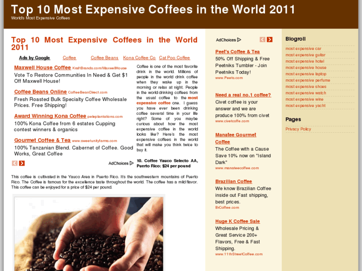 www.mostexpensivecoffee.net