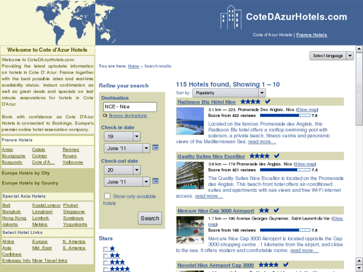 www.cotedazurhotels.com