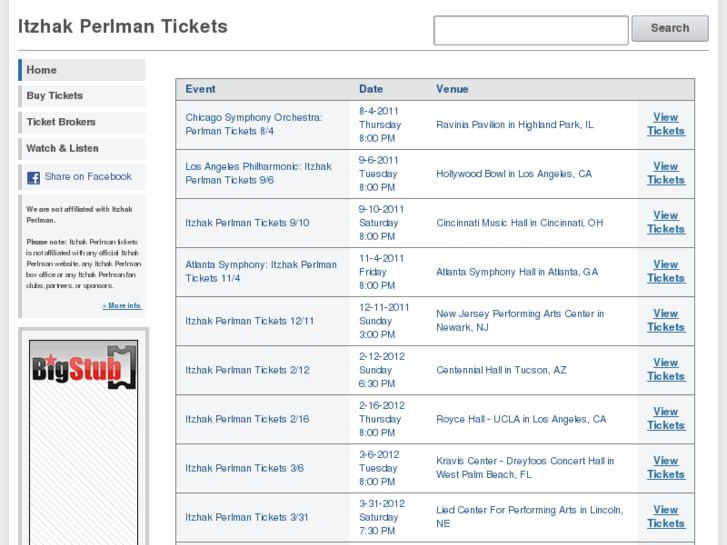 www.itzhakperlmantickets.com