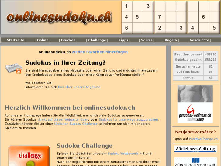 www.onlinesudoku.ch