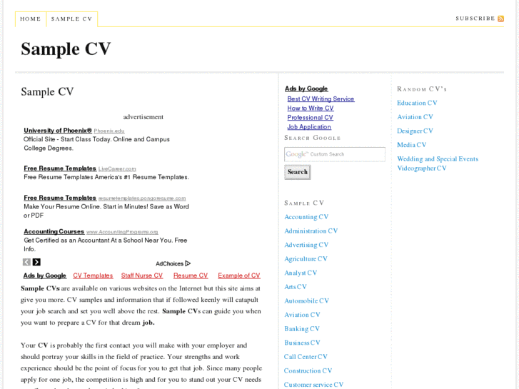 www.samplecvs.org