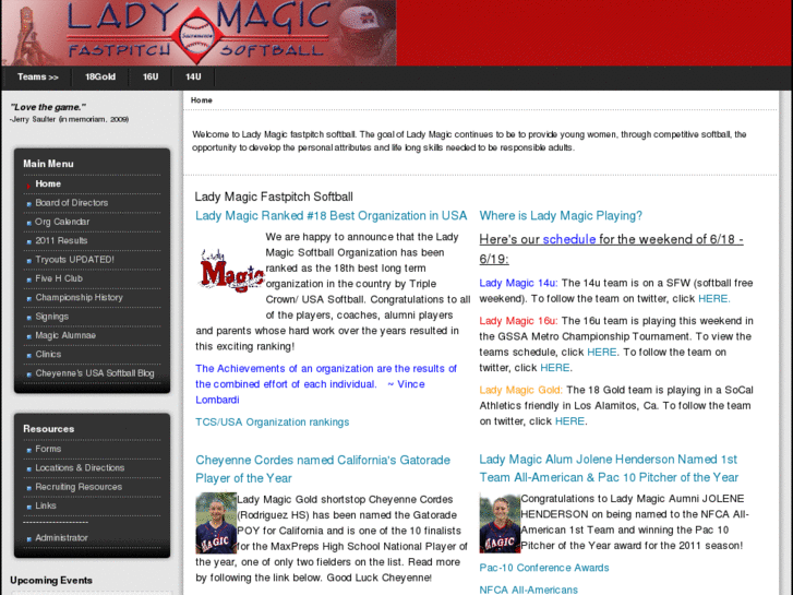 www.ladymagicsoftball.org