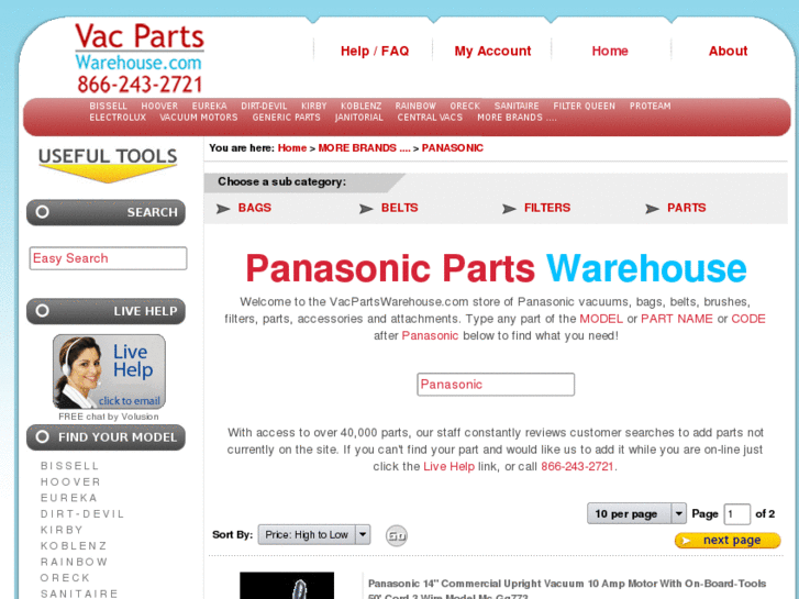 www.panasonicpartswarehouse.com