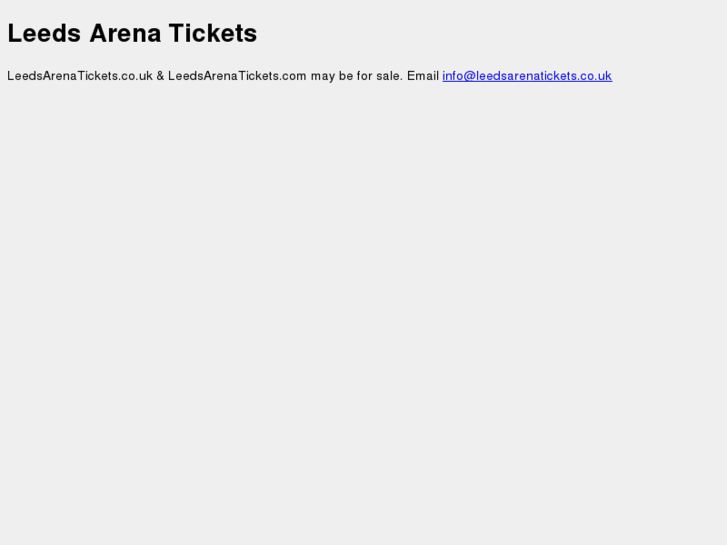 www.leedsarenatickets.com